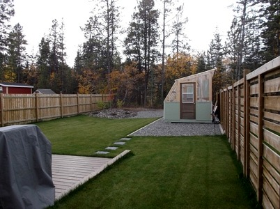 outbuildings greenhouse shed stormwater management swale Yukon landscaping